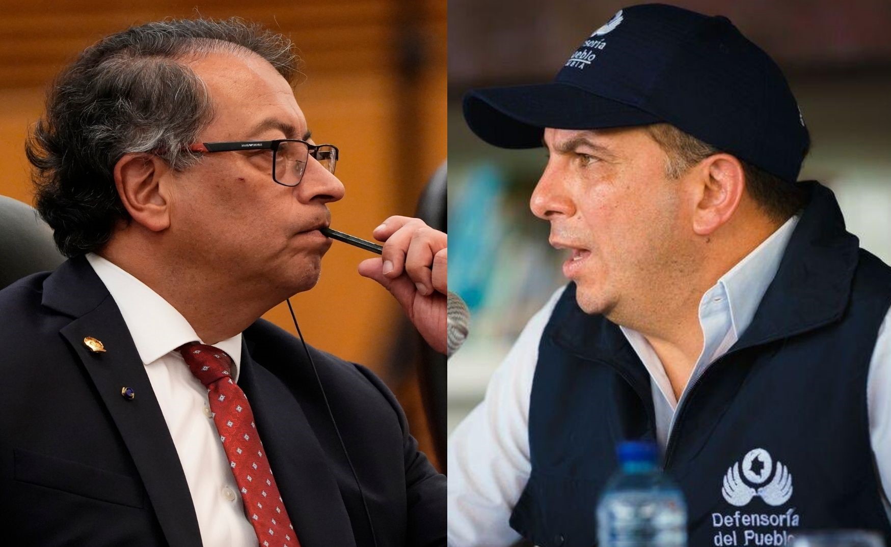 Presidente Gustavo Petro y defensor Carlos Camargo.
