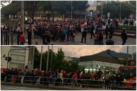 Caos en el norte de Bogotá por protestas contra alzas en Transmilenio y SITP