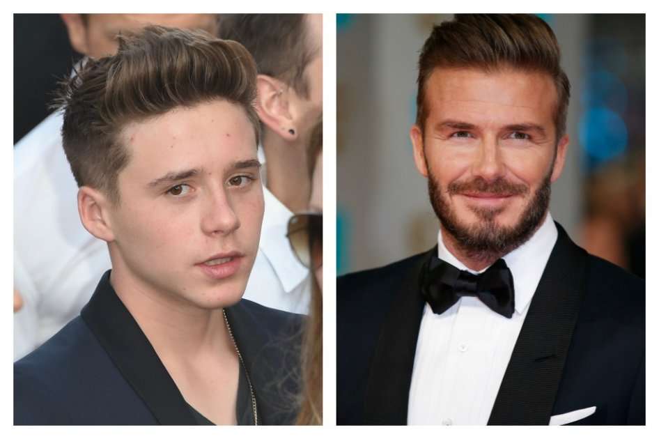 Brooklyn y David Beckham.