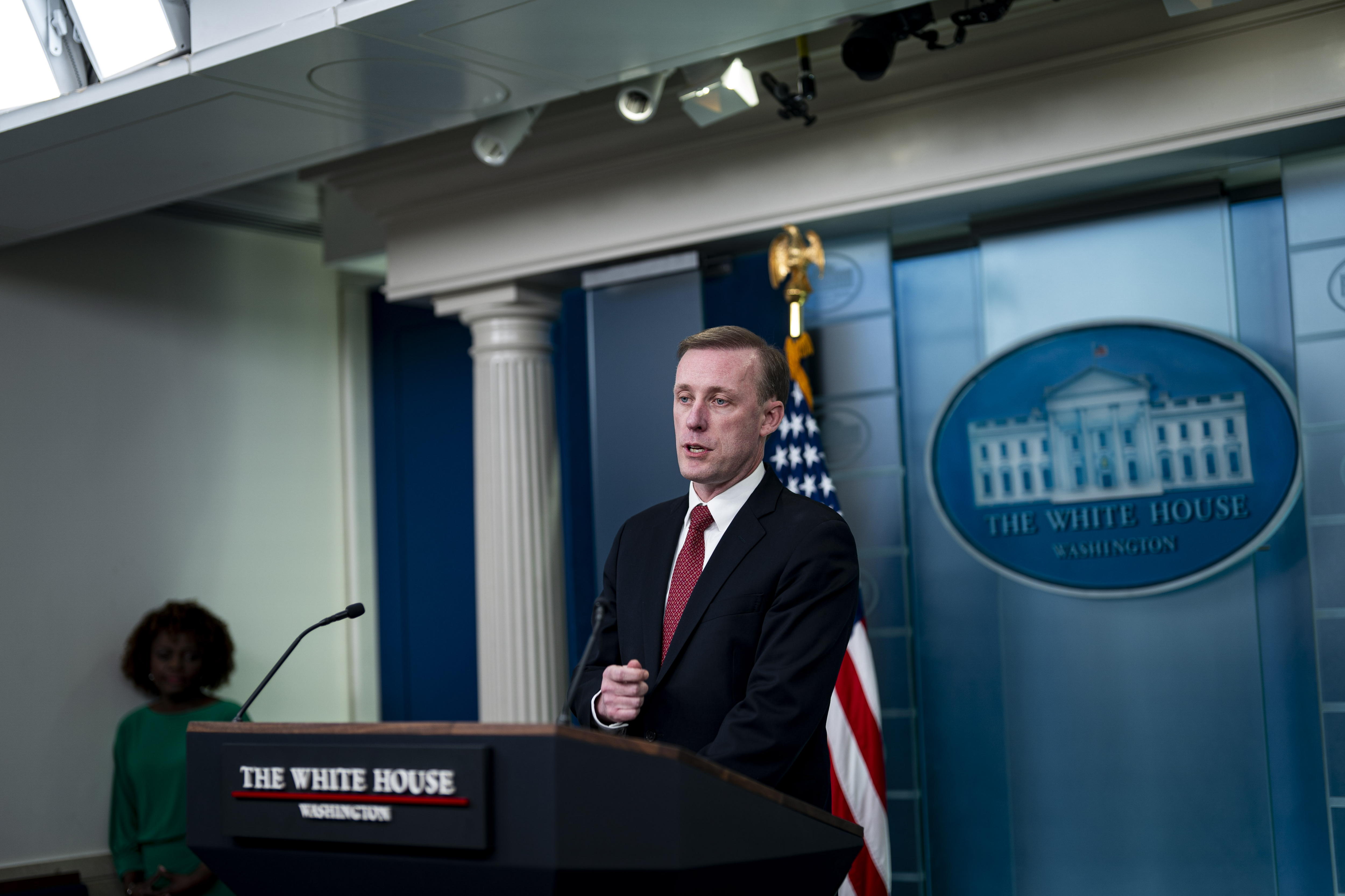 Washington (United States), 18/03/2024.- US national security advisor Jake Sullivan, during a news conference in the James S. Brady Press Briefing Room at the White House in Washington, DC, USA, 18 March 2024. Sullivan said Israeli Prime Minister Benjamin Netanyahu agreed on US President Joe Biden proposal to send a team of military, intelligence and humanitarian officials to Washington to discuss Israel's planning for Rafah and to lay out an alternative approach that would target Hamas and secure the Egypt-Gaza border without a full-scale invasion. (Egipto) EFE/EPA/AL DRAGO / POOL