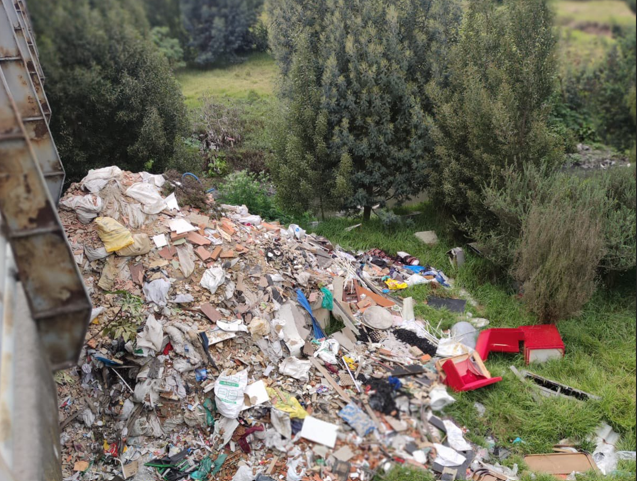 Sector donde fueron encontrados los escombros.