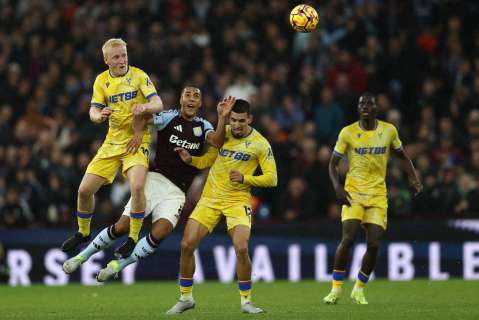 Aston Villa y Crystal Palace empatan 2-2 en la Premier League: vea los goles