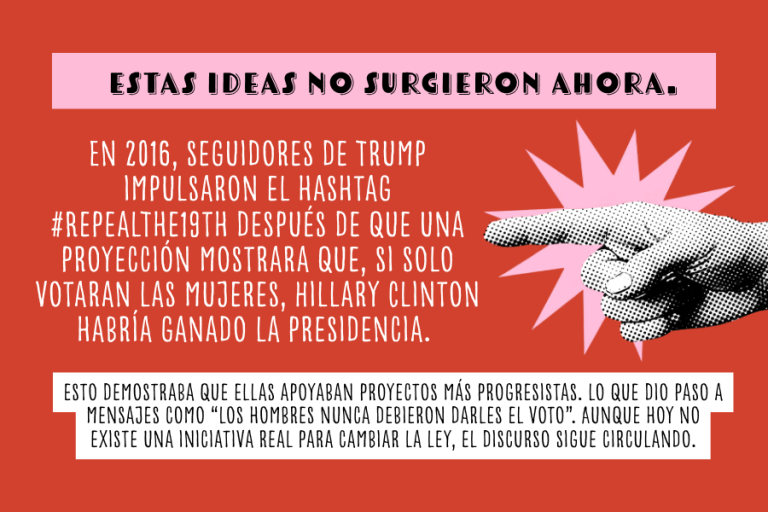 Discursos que cuestionan el sufragio femenino en Estados Unidos.