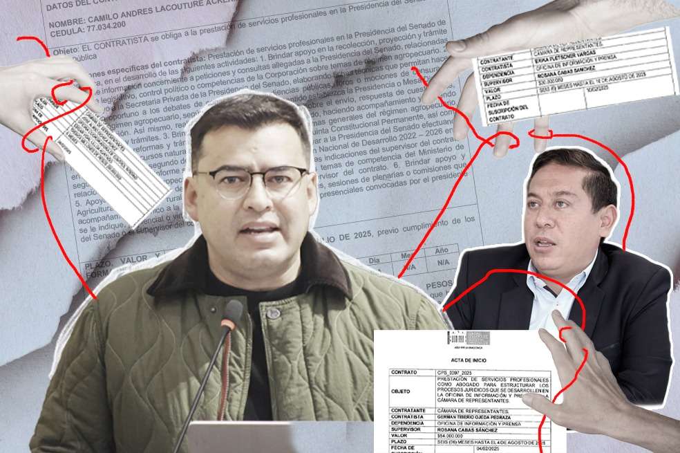 Saliente presidente de la Cámara Jaime Raúl Salamanca y gobernador de Boyacá, Carlos Amaya.
