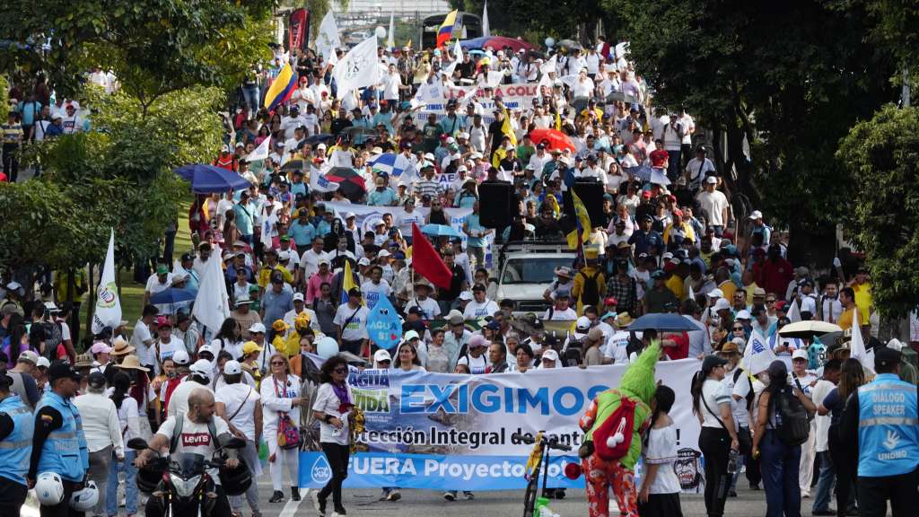La marcha se realizó este viernes, 18 de octubre, en Bucaramanga.