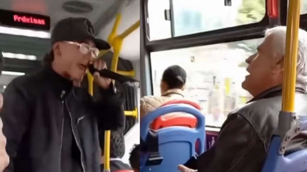Un usuario de la tercera edad no aguantó el ruido de un artista callejero en el transporte.