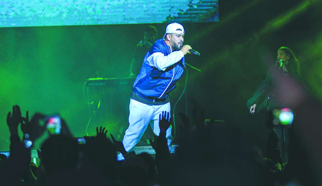 Ali Rey Montoya en el concierto del sábado en el Movistar Arena de Bogotá.