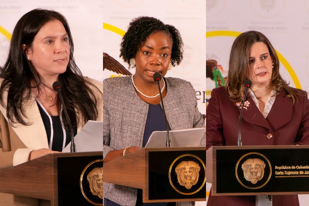 Las elegidas por la Corte Suprema para reemplazar a la magistrada Diana Fajardo son Lisneider Hinestroza Cuesta, Lina Marcela Escobar Martínez y Myriam Carolina Martínez Cárdenas.