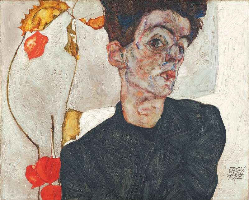 "Autorretrato con linterna china", (1912).