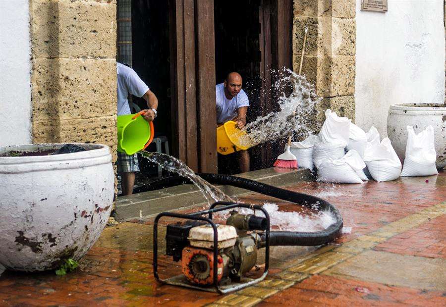 Inundaciones en Cartagena por la tormenta Iota.
