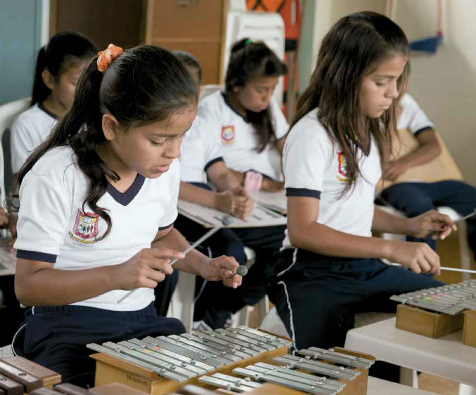 Algunos de los niños que hacen parte de Batuta. / Carlos Mario Lema