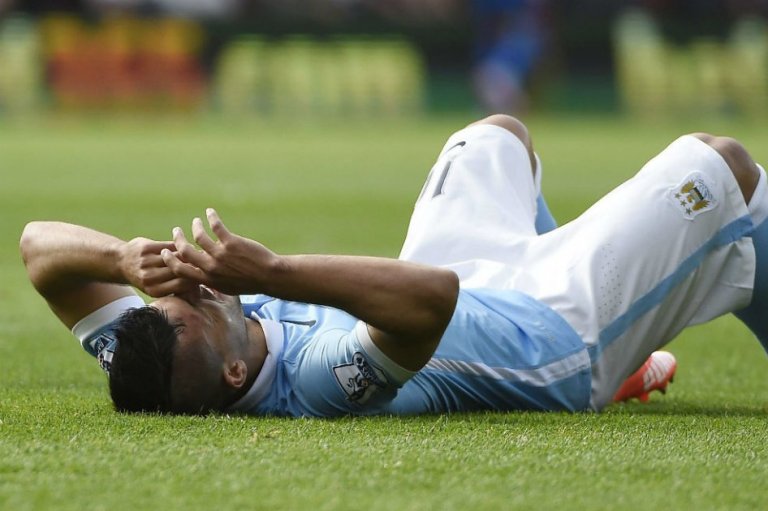 Sergio Agüero, baja por lesión en el duelo Manchester City-Juventus