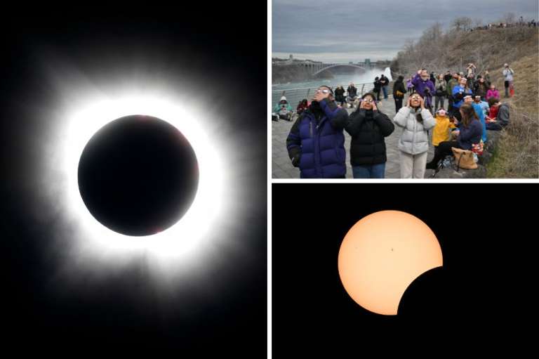 El eclipse solar total comenzó sobre las 12:30 de la tarde de este lunes 8 de abril.