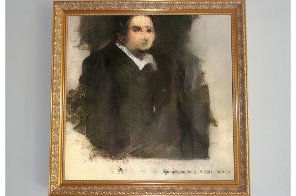 El "Retrato de Edmond Belamy", creado por la inteligencia artificial del colectivo francés Obvious, fue la primera obra creada por una inteligencia artificial en ser subastada.
