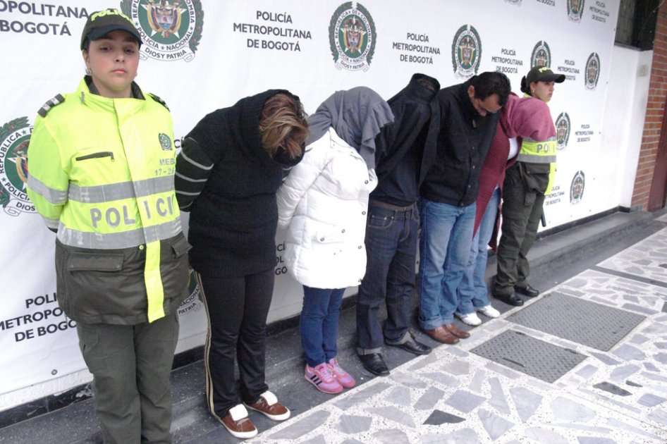 Personas capturadas por la Policía Metropolitana de Bogotá. / Cortesía