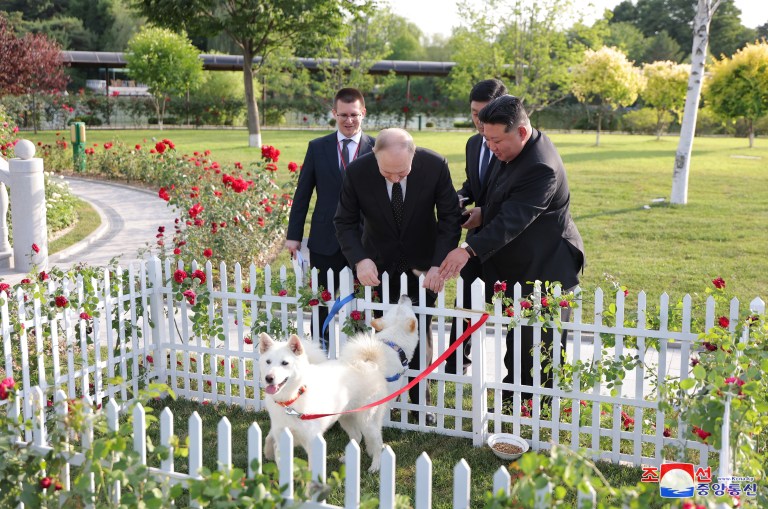 Dos perros y una limusina, los regalos que se hicieron Kim Jong-un y Putin