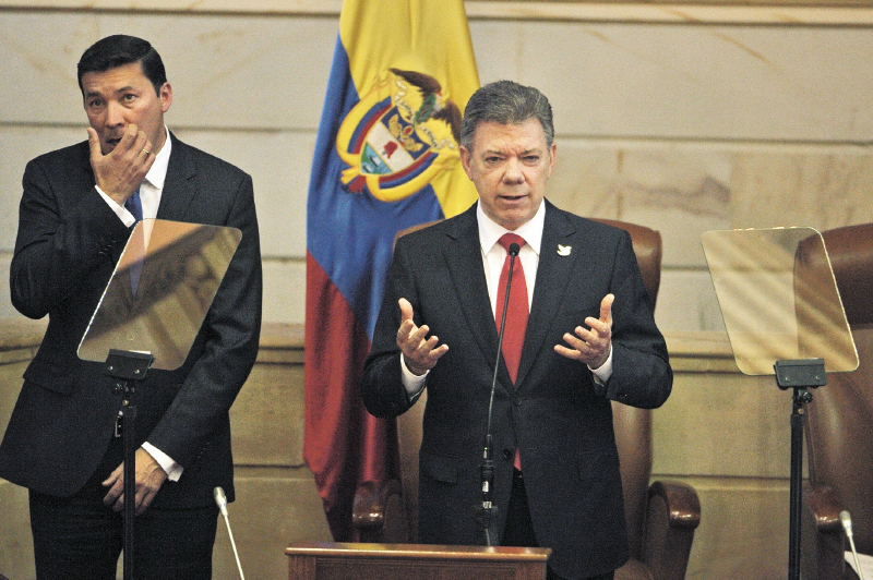 Juan Manuel Santos pronuncia hoy su último discurso ante el Congreso, como presidente, en la instalación de la legislatura 2018-2022. / Andrés Torres - El Espectador