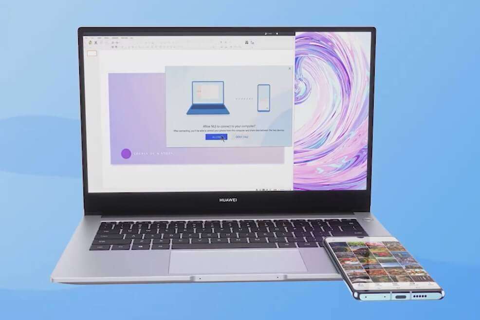 El sistema Huawei Share en los nuevos MateBook D14 y D15 permite compartir fotografías, videos y documentos desde y hacia un dispositivo móvil con solo un toque. / Cortesía