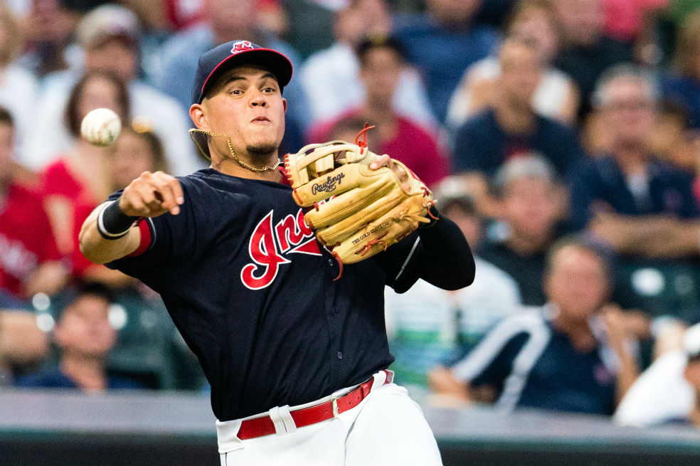 Giovanny Urshela, tercera base de los Indios de Cleveland. / AFP