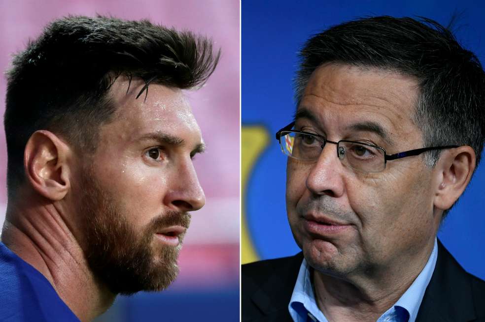 Lionel Messi, jugador más importante en la historia del Barcelona, y Josep Maria Bartomeu, actual presidente del club.