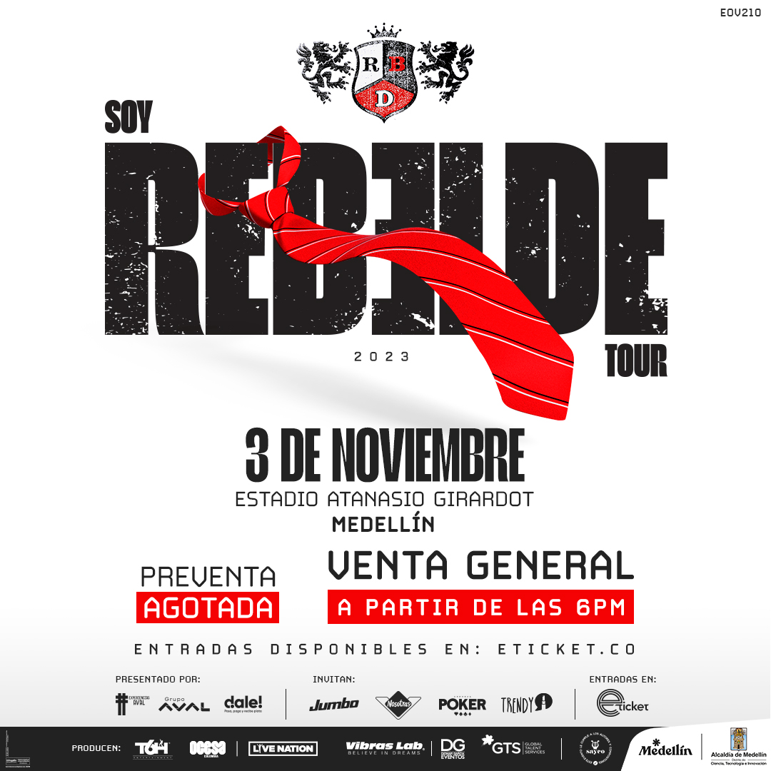 Luego de que se agotara la preventa para el concierto de RBD en Medellín, se decidió adelantar la venta para el público general.