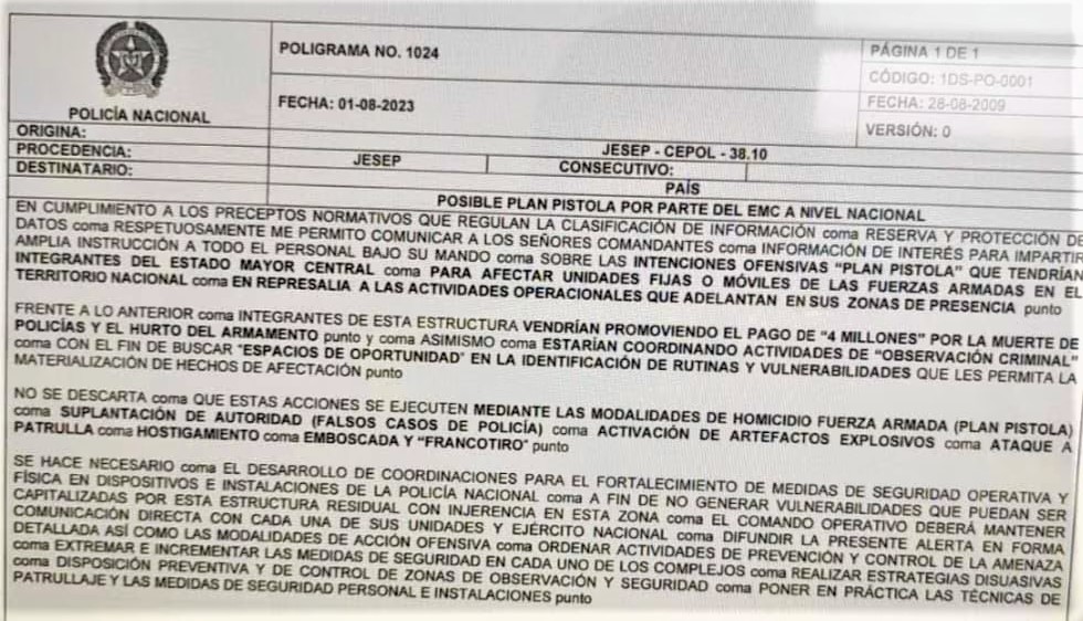 Poligrama de la Jefatura de Policía.