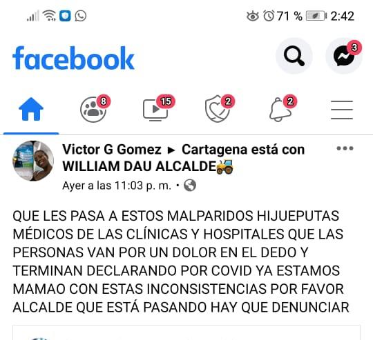 Estas son algunas de las denuncias que han circulado en Facebook.
