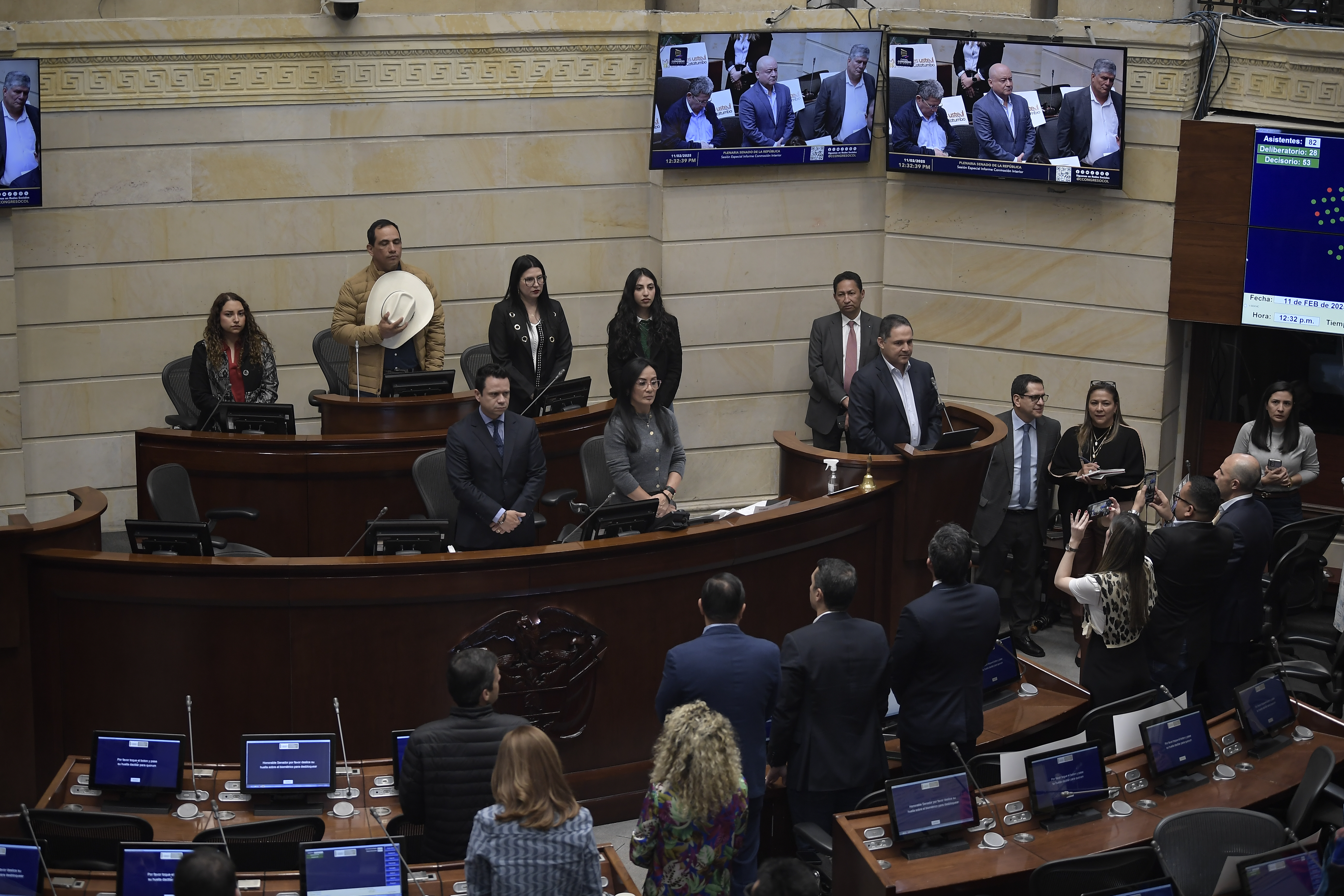 Comisión del Senado durante el rendimiento del informe sobre la conmoción interior en el Catatumbo