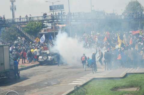En imágenes: disturbios por marchas en el noroccidente de Bogotá