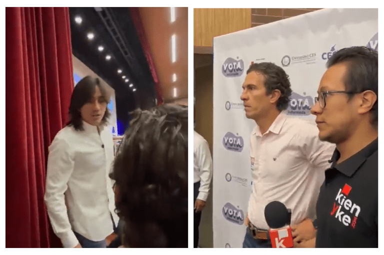 El agarrón entre los candidatos Felipe Vélez y Albert Corredor, en Medellín