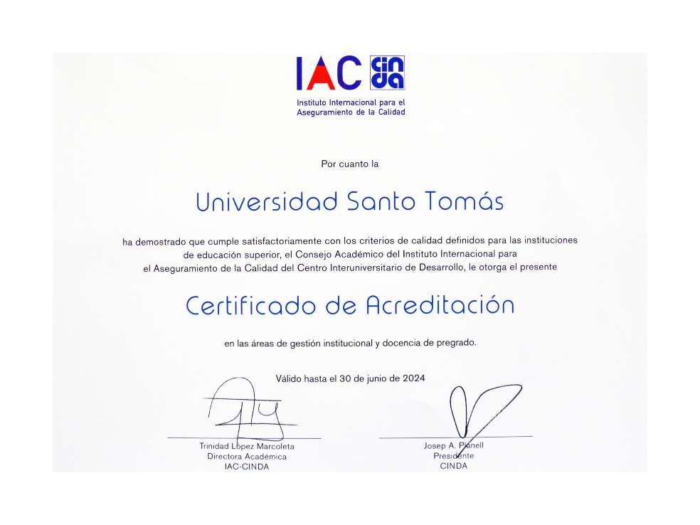 Así mismo, el rector general agradece a estudiantes, egresados, docentes, directivos administrativos y académicos, colaboradores administrativos y, en general, a toda la familia tomasina por contribuir para alcanzar este logro.