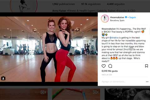 Shakira se pone en forma antes de salir de "El dorado tour"