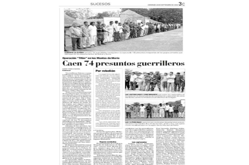 Un titular anuncia las que, luego se sabría, eran detenciones arbitrarias.