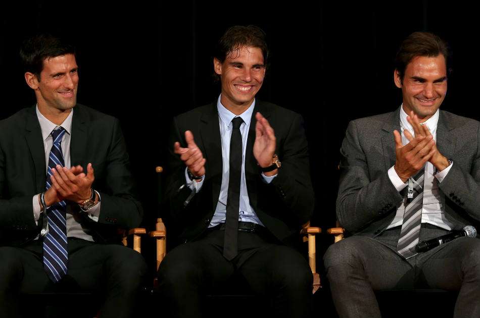 Djokovic, Nadal y Federer, tres de los mejores tenistas del mundo.