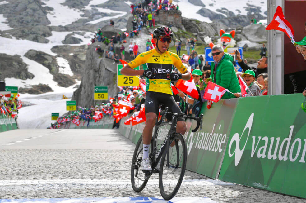 El ciclista colombiano deberá defender el título en la crono de este sábado. / Team Ineos