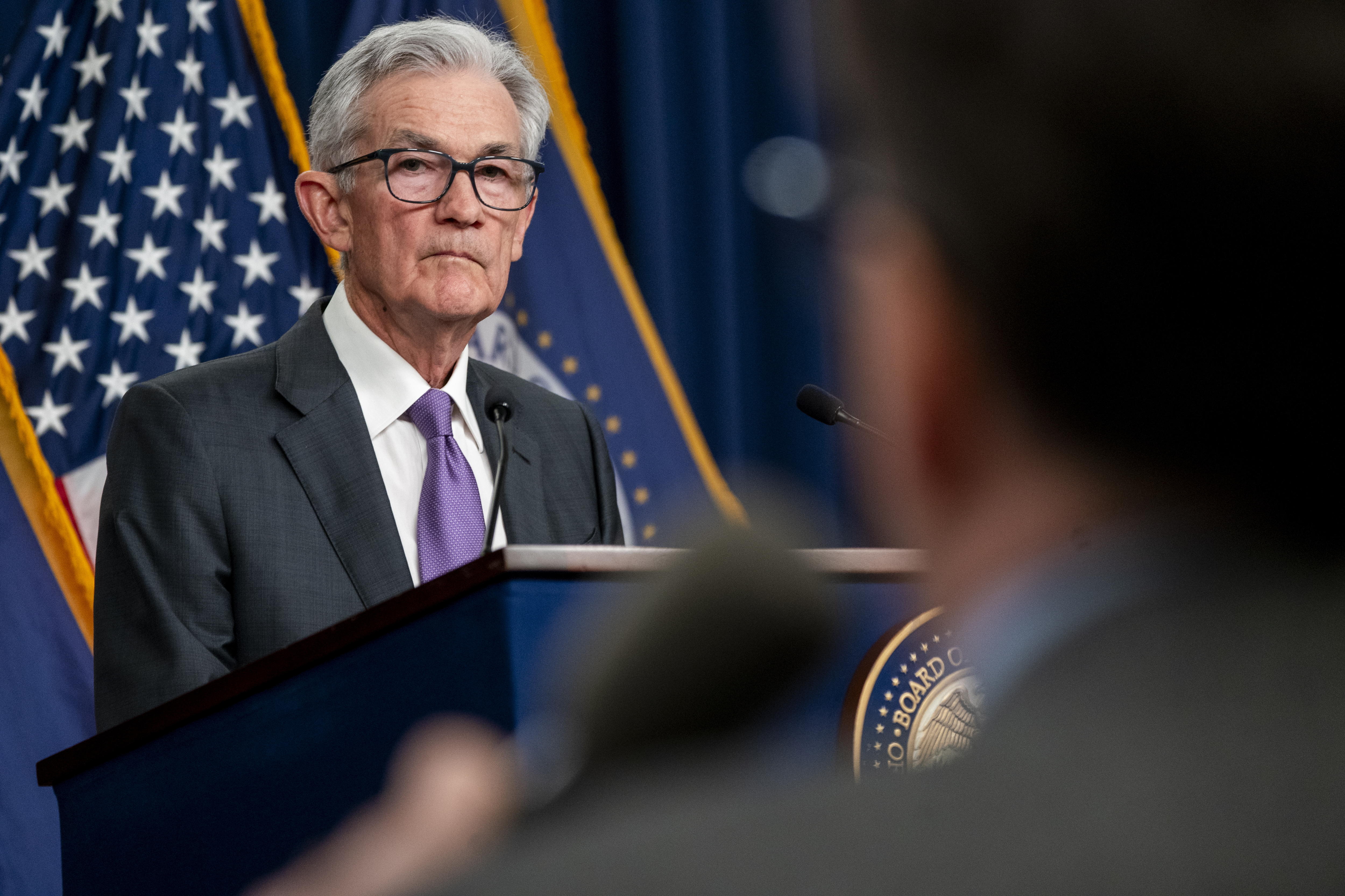 Washington (United States), 20/03/2024.- US Federal Reserve Board Chairman Jerome Powell responds to a question from the news media during a press conference following the announcement that interest rates will not change at the Federal Reserve in Washington, DC, USA, 20 March 2024. The Fed also released its latest forecasts for economic growth, inflation, unemployment, and interest rates. (Roma) EFE/EPA/SHAWN THEW