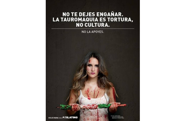 Dulce María protagoniza campaña contra la tauromaquia