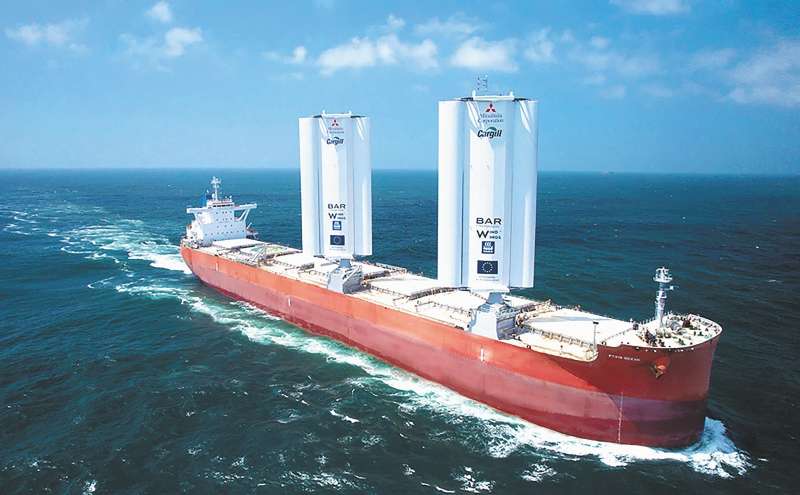 El Pyxis Ocean tiene unas velas que ayudan al barco a aprovechar la energía del viento. / Cargill