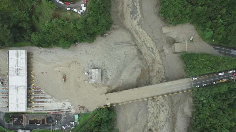 Imagen del peaje Pipiral, en Quetame (Cundinamarca), tras la emergencia.