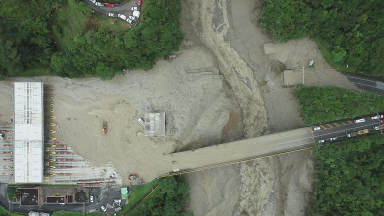 Imagen del peaje Pipiral, en Quetame (Cundinamarca), tras la emergencia.
