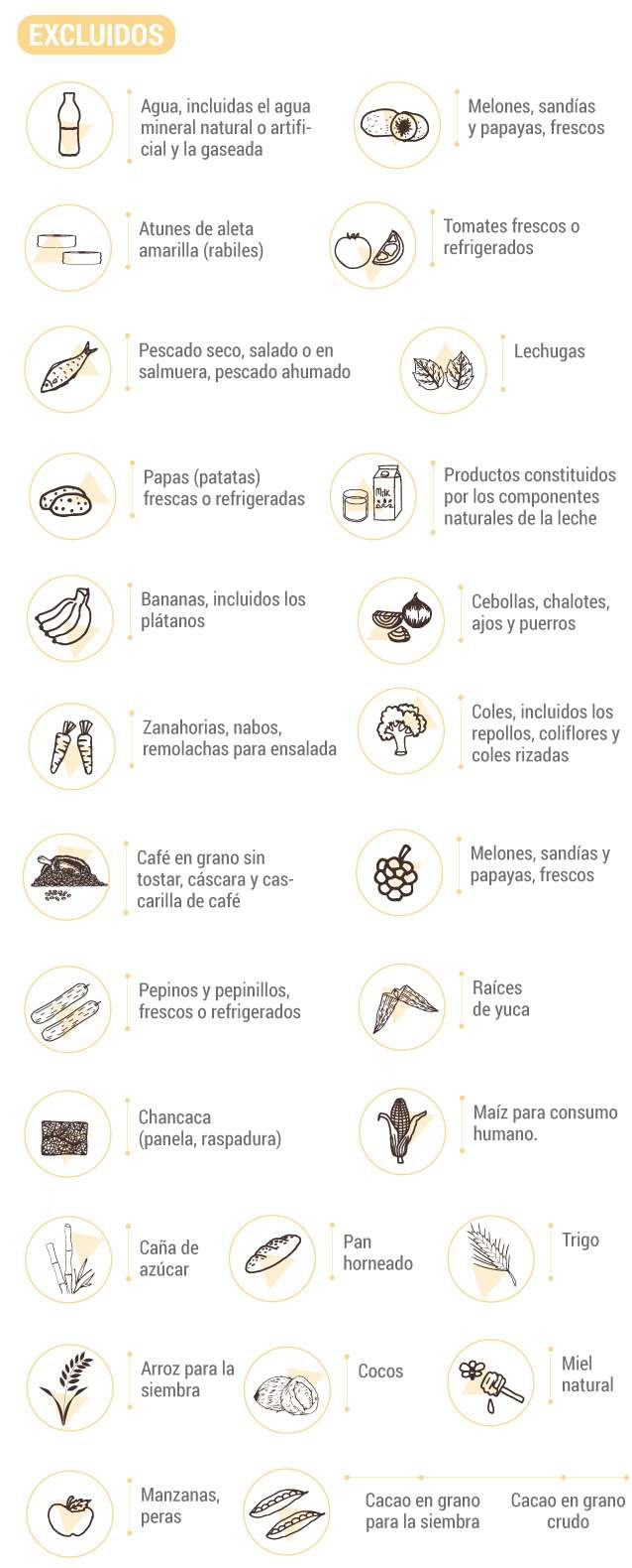 Ejemplos de bienes excluidos del IVA.