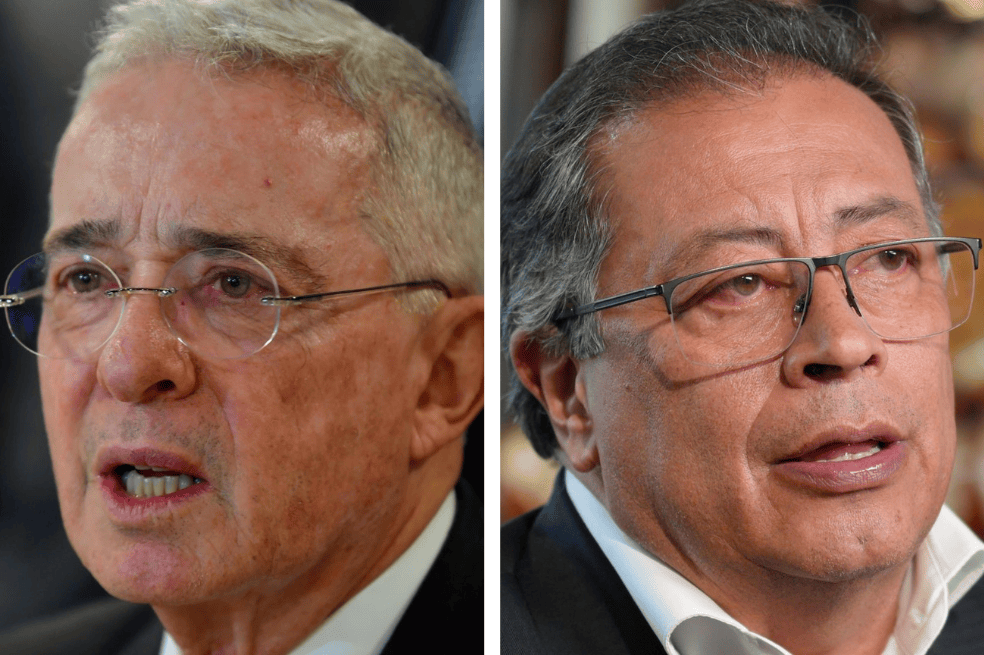 Expresidente Álvaro Uribe; presidente Gustavo Petro.