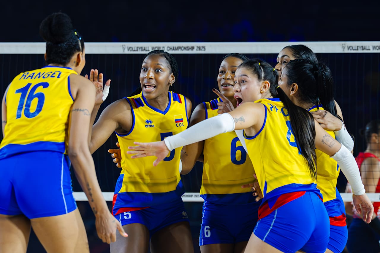 La selección de Colombia, en el Mundial de Voley.
