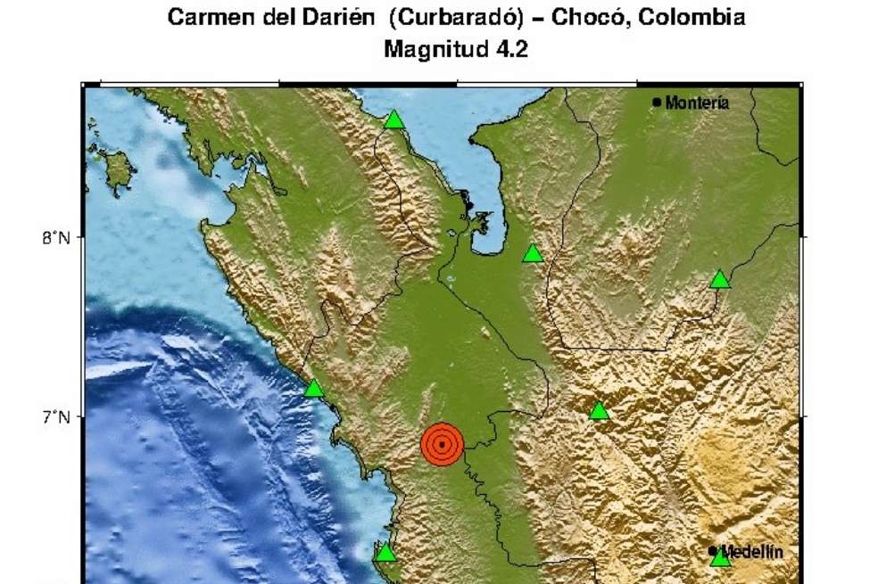 El epicentro fue el Carmen del Darién, en Chocó.