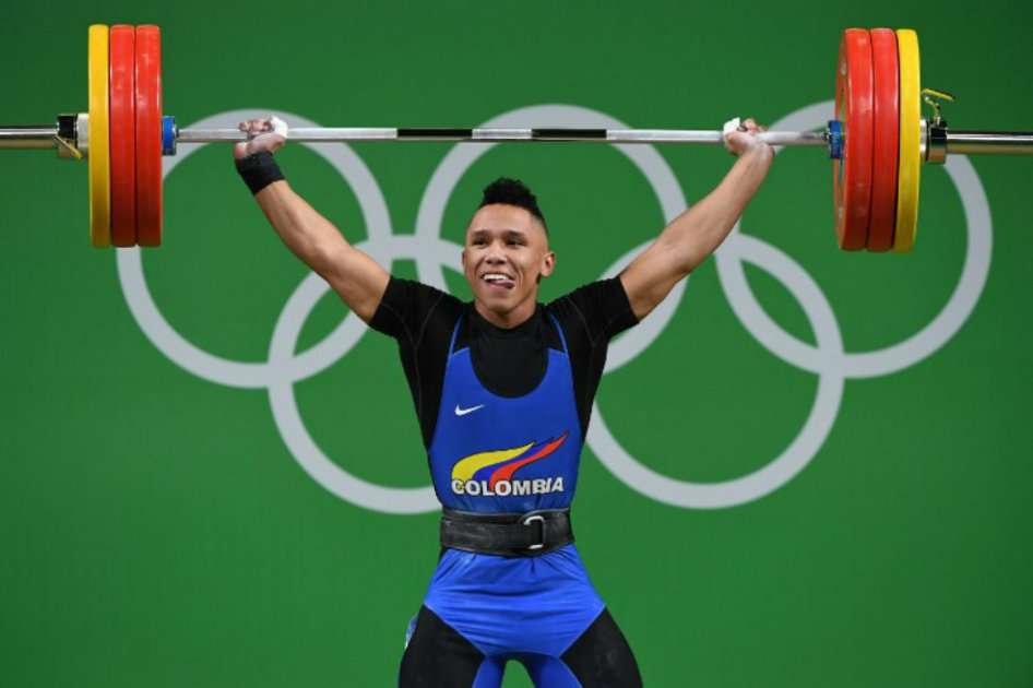 Luis Javier Mosquera en la prueba de los 69 kilogramos, en Río 2016. / AFP