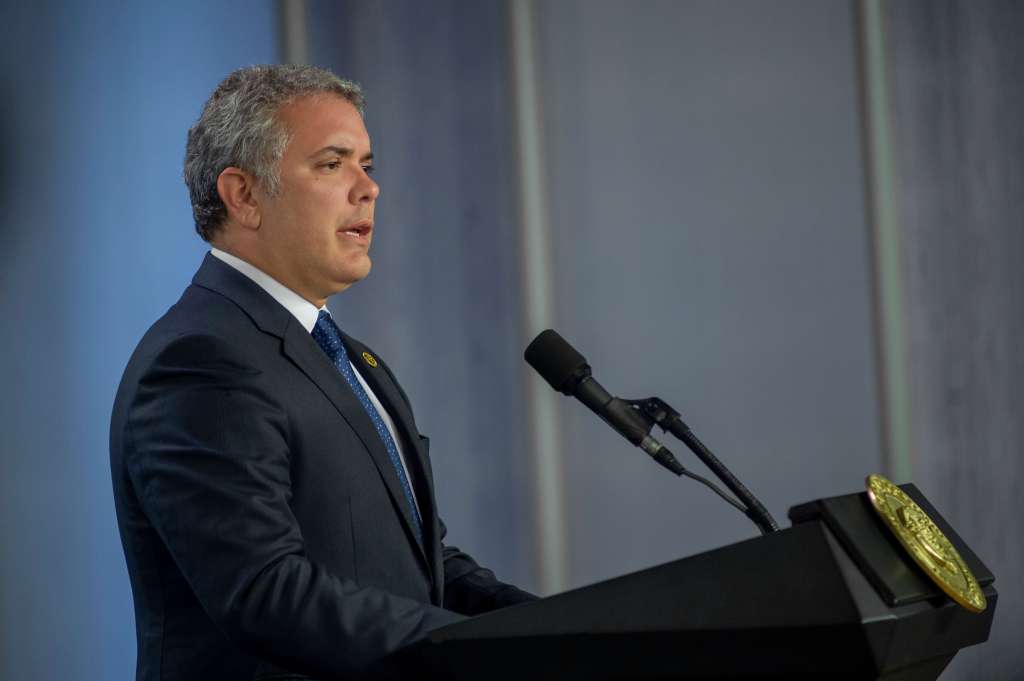 El presidente Iván Duque en la conmemoración del aniversario de la Fiscalía. / Presidencia
