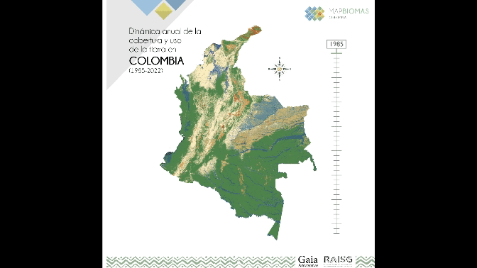 Así se ha transformado el uso del suelo en Colombia desde 1985 hasta 2022.