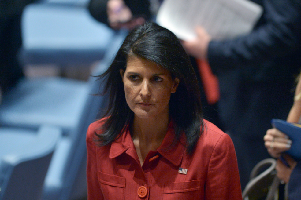 Nikki Haley, embajadora ante la ONU y enviada del presidente de EE. UU. a la posesión de Iván Duque. / AFP