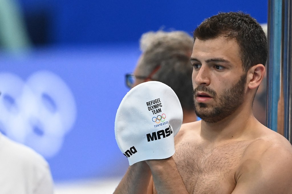 Alaa Maso compite en natación.