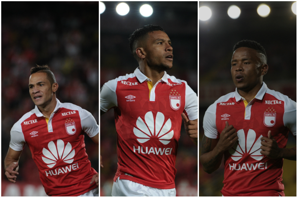 Anderson Plata (izq.), Wilson Morelo y Jhon Pajoy (der.). / Mauricio Alvarado - El Espectador
